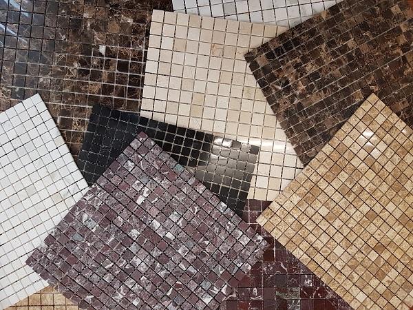 Мозаика АМ-1П (Emperador Dark) тонкая серия Marble Slim