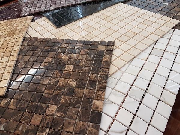 Мозаика АМ-1П (Emperador Dark) тонкая серия Marble Slim