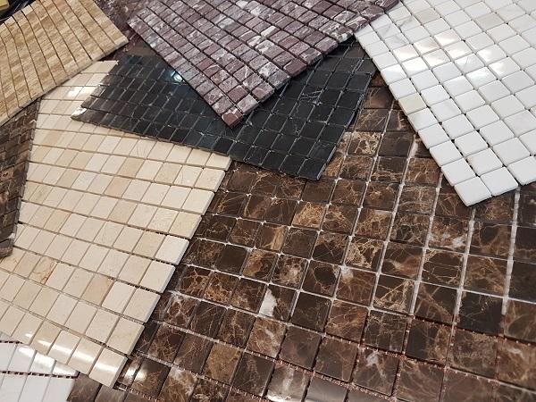 Мозаика АМ-1П (Emperador Dark) тонкая серия Marble Slim