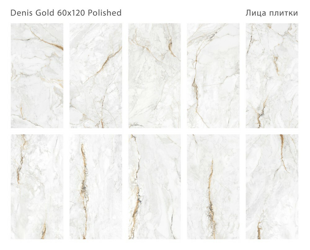 Плитка Denis Gold 60x120 7мм Polished серия Modern
