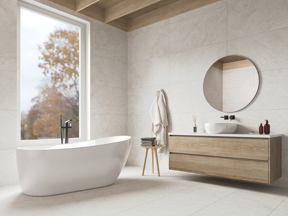 Плитка Travertino Ivory 60x120 Matt серия Silk