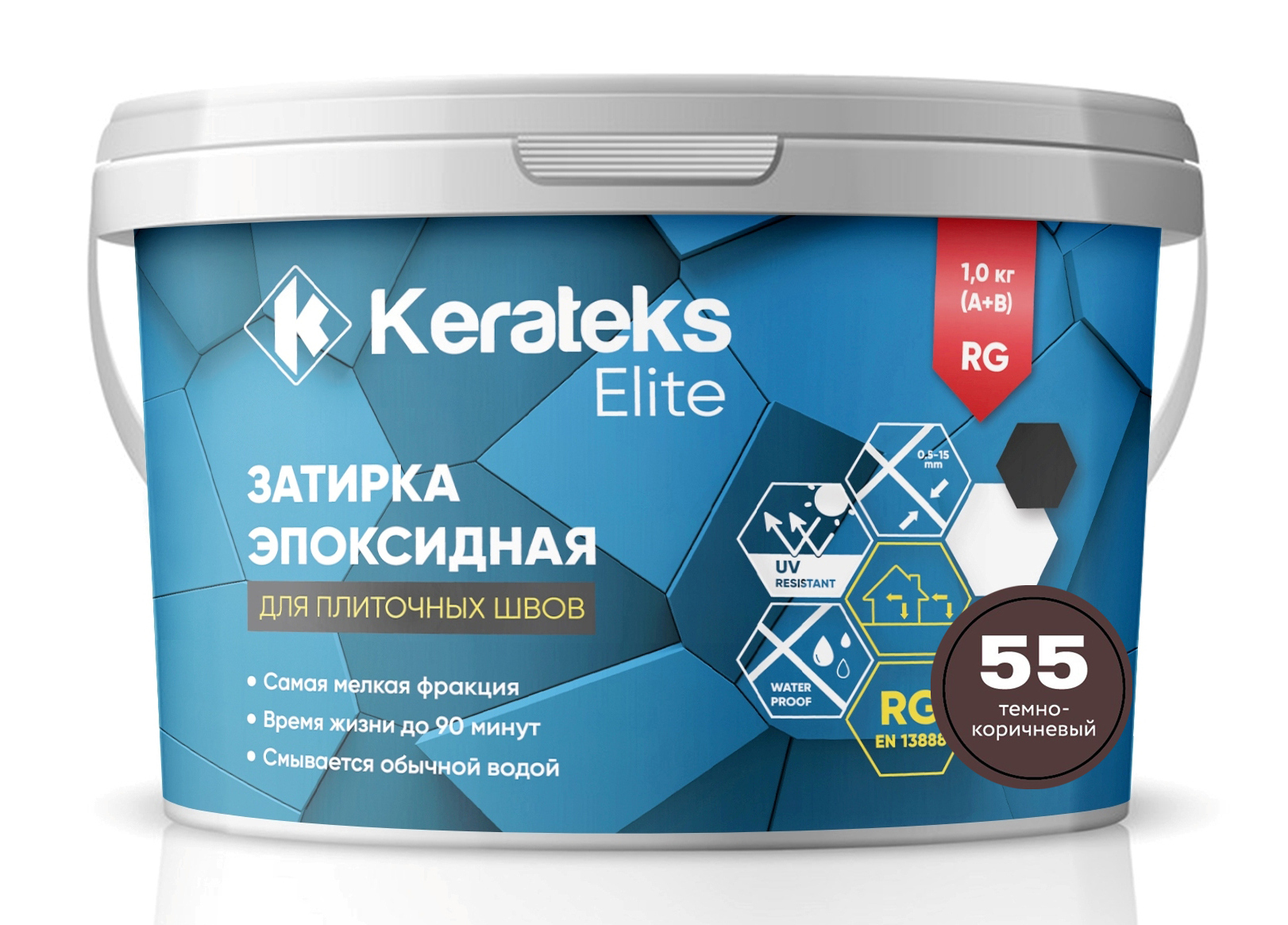 Затирка 55 Темно-коричневый, 1 кг серия Kerateks Elite