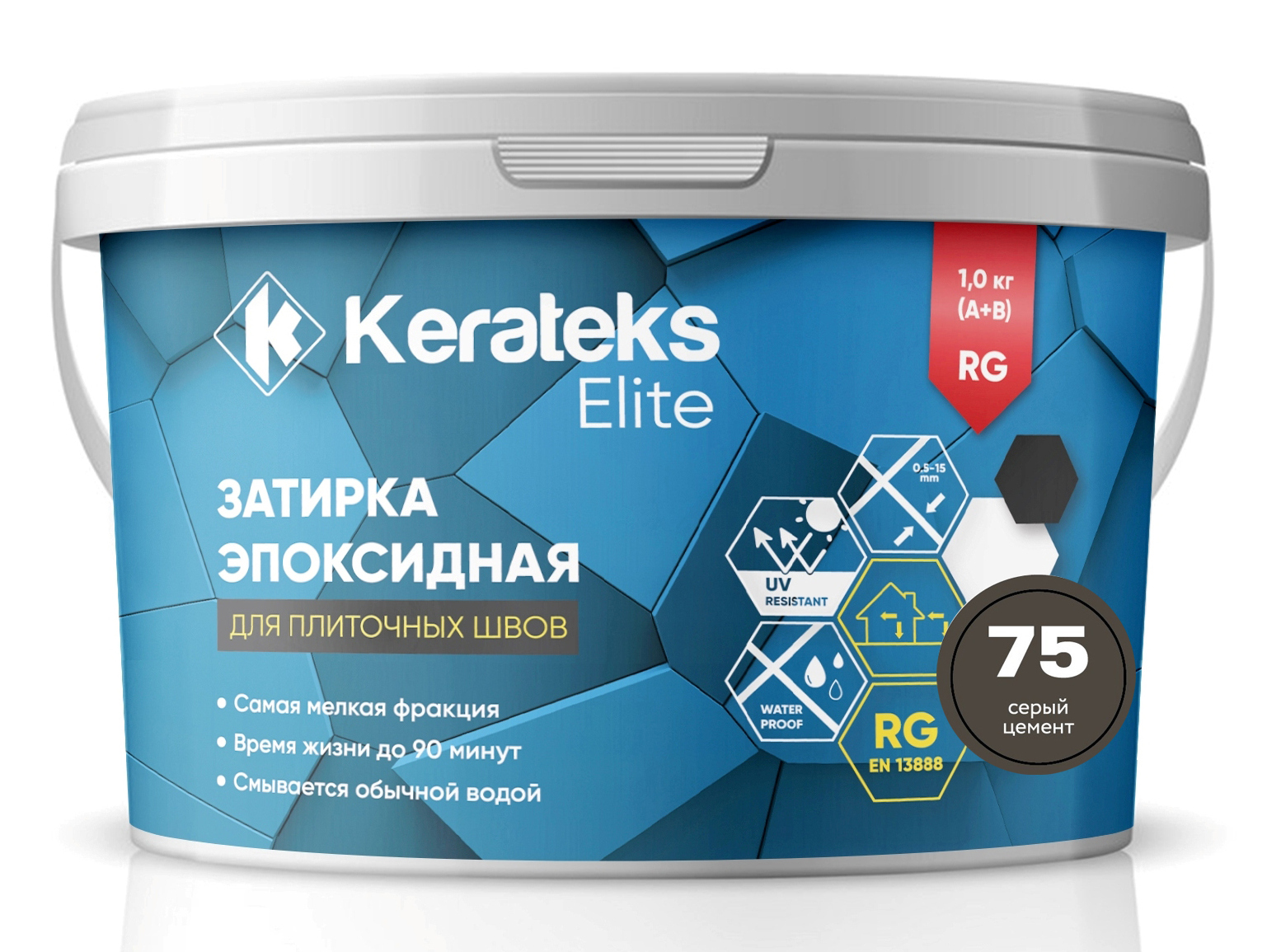 Затирка 75 Серый цемент, 1 кг серия Kerateks Elite
