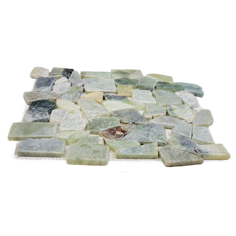Мозаика 052373 MS-WB2 МРАМОР зелёно-белый квадратный серия Nature