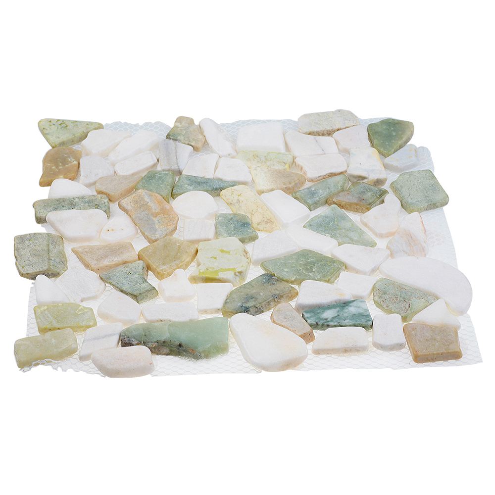 Мозаика 052379 MS-WB3 МРАМОР бело-зелёный квадратный серия Nature