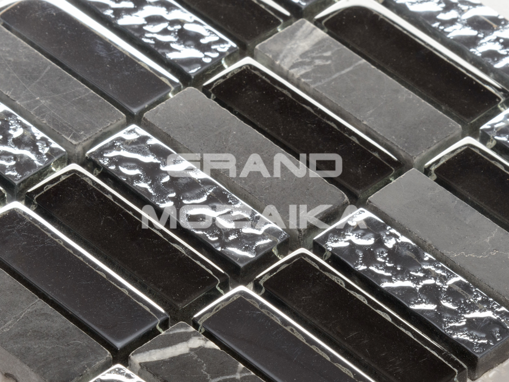 Мозаика Super Line (black) серия Glass-Stone