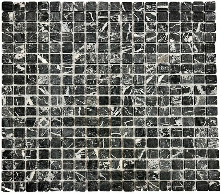 Мозаика Nero Marquina Tum 15x15х4 серия Orro Stone