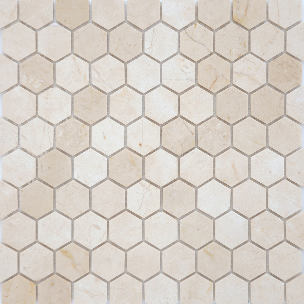 Мозаика Crema Marfil MAT hex серия Pietrine