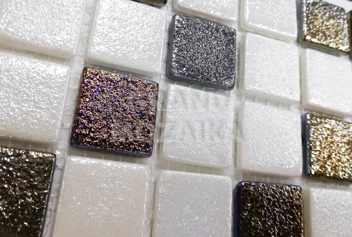 Мозаика White & Gray Matt серия Glass Mosaic