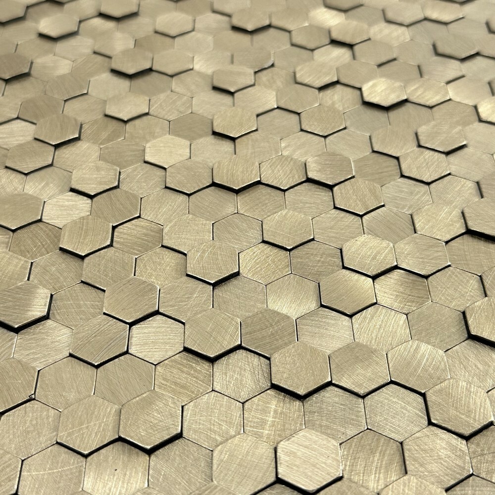 Мозаика ALUMINIUM 3D HEXAGON GOLD (BIG) 14x14 серия Mosaic Aluminium